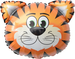 Шар с клапаном (14"/36 см) Мини-фигура, Голова, Тигр, 1 шт.